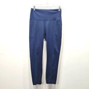 New Balance NBDry Blue Yoga Athletic Workout Pull On Pants Leggings with Pockets